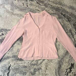 Elegant Pink Button-Up Blouse